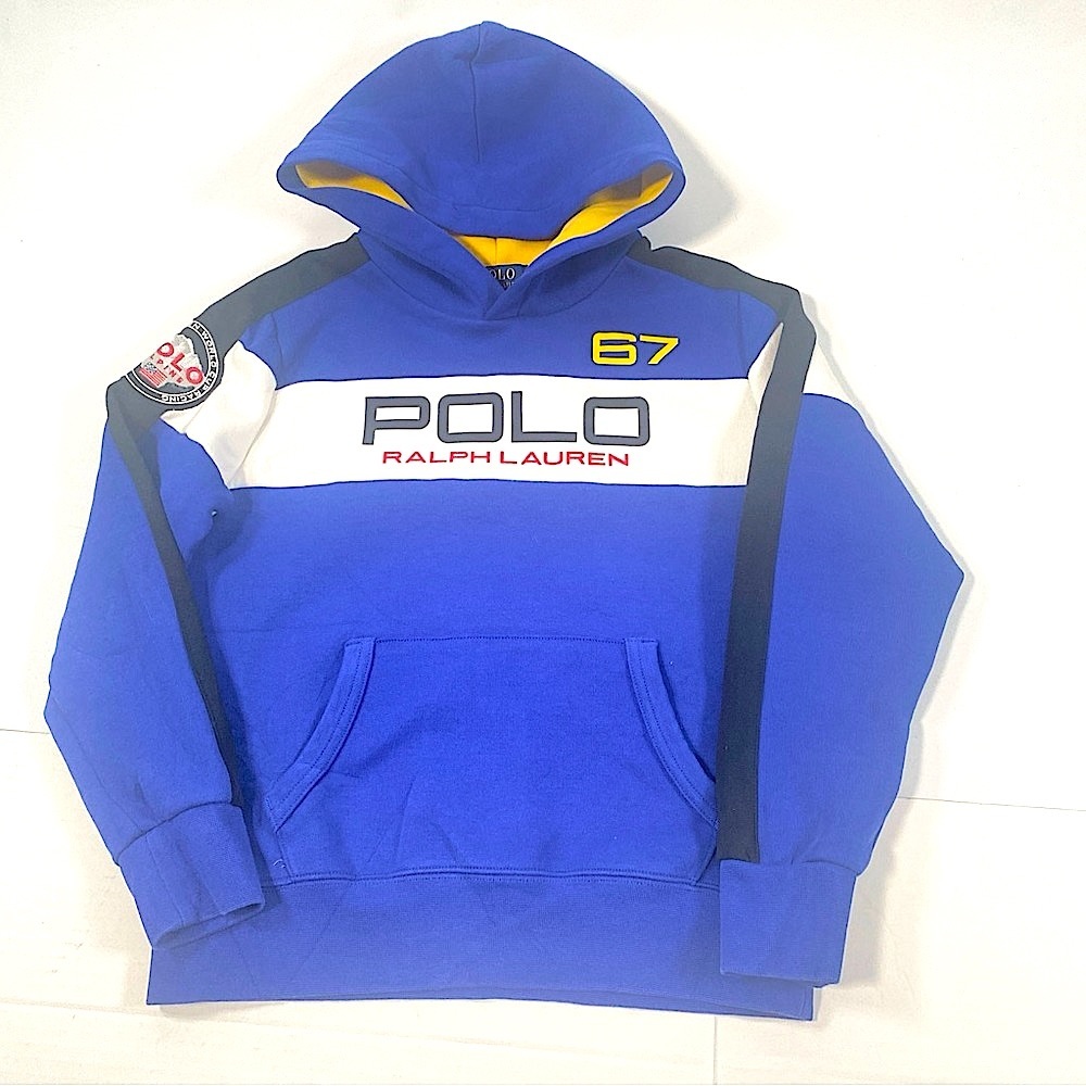 Ralph Lauren Hoodie Boys
 Blue Polo Alpine Racing Youth Sweatshirt SizeM (10-12)
